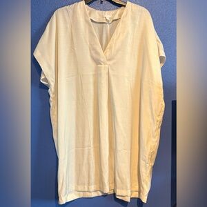 H&M Off-White V-Neck Oversize Tunic Top